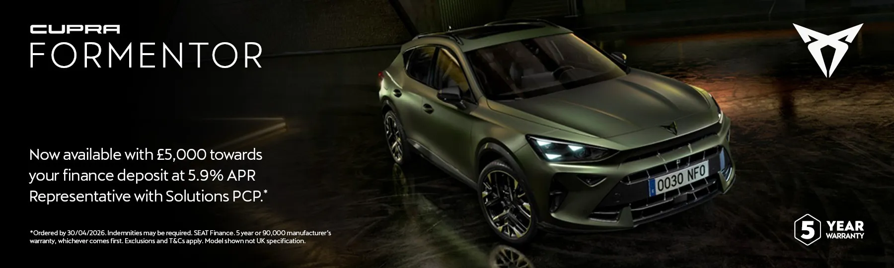 New CUPRA Formentor New Car Offer