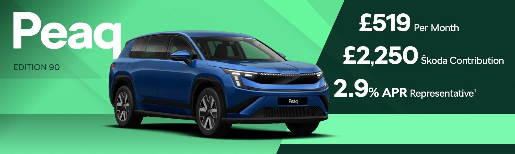 The new, all-electric Škoda Peaq New Car Offer